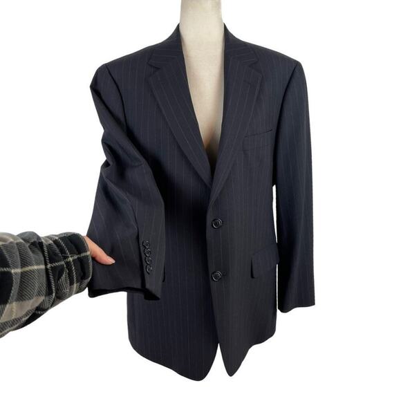 Brooks Brothers Men's Stretch Dark Blue Striped Blazer Jacket Size EU41 Short - Picture 6 of 15